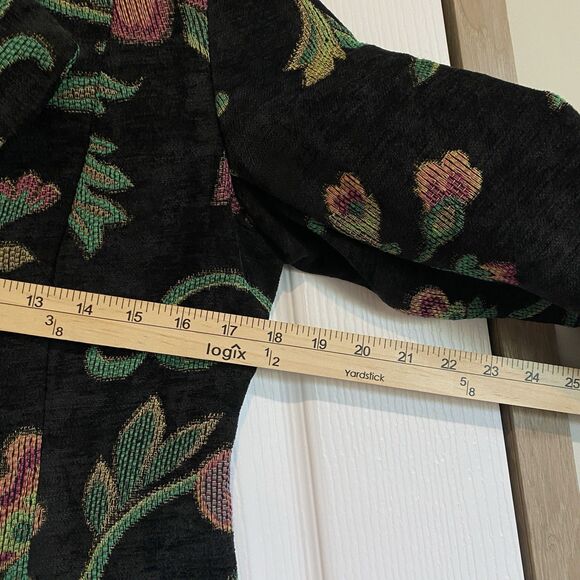 Erin London Tapestry blazer jacket womens PS brocade vntg artsy shoulder pads - Picture 11 of 13